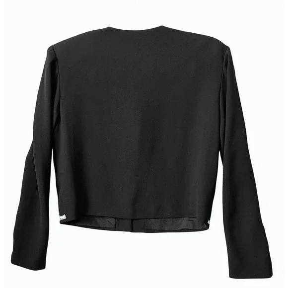 Vintage Saks Fifth Avenue Brocade Black and White Short Jacket Size 8 Old Money - Picture 3 of 14